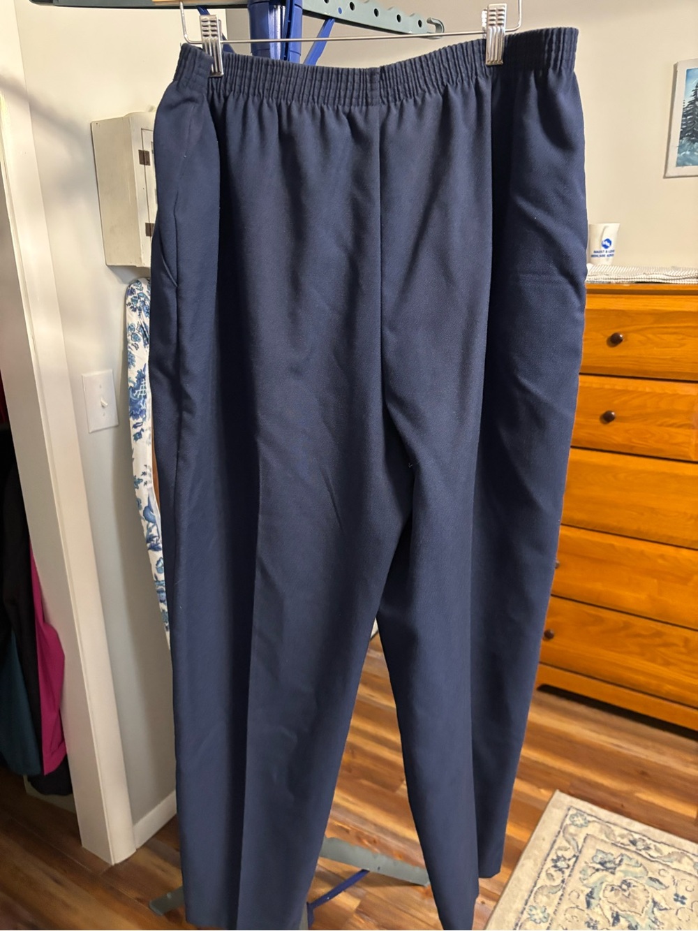Briggs New York Women's Navy Straight-Leg Elastic-Waist Pants - Picture 2 of 2